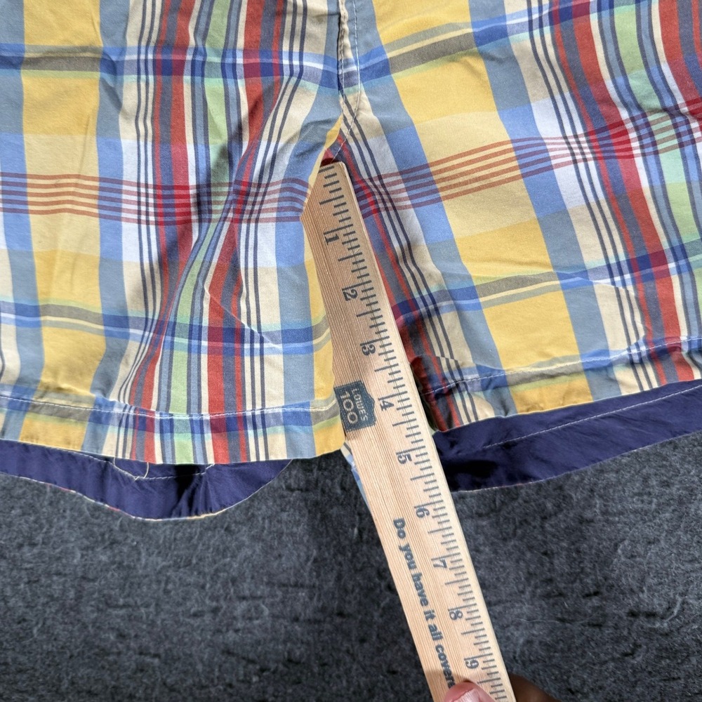 Polo Ralph Lauren Reversible Swim Trunks XL Plaid Navy Blue Cotton Shorts Mens - Picture 15 of 15